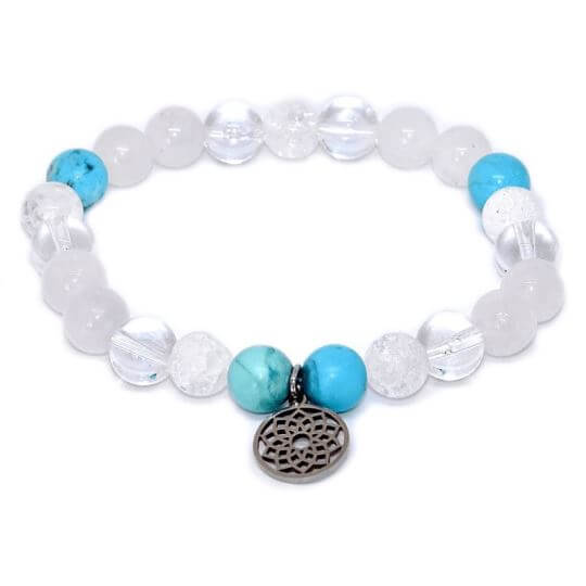 Minerální náramek křišťál, tyrkys - MRAZÍK